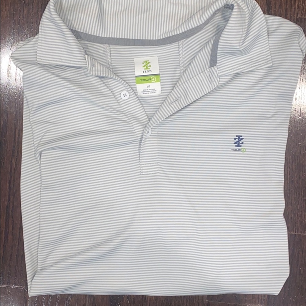 Izod polo blue stripe